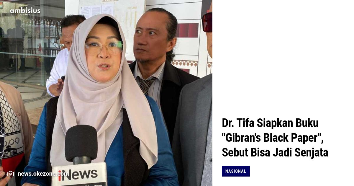 Dr. Tifa Siapkan Buku "Gibran's Black Paper", Sebut Bisa Jadi Senjata  Pemakzulan
